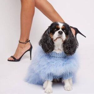 maxbone x Chrisitan Cowan Jumper Blue Dog Sweater, Medium